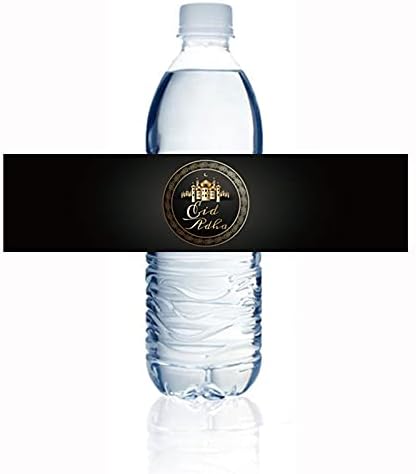 SWYOUN 42ШТ Ейд Ал-Адха Стикер за бутилката с вода Етикети Ислямски Аксесоари за мюсюлманската партита (черен)