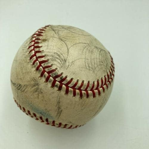 Дерек Джитър Подписа Използвани игра на Мейджър лийг Бейзбол Щайнер и Холограми MLB Auth - Бейзболни Топки, Използвани