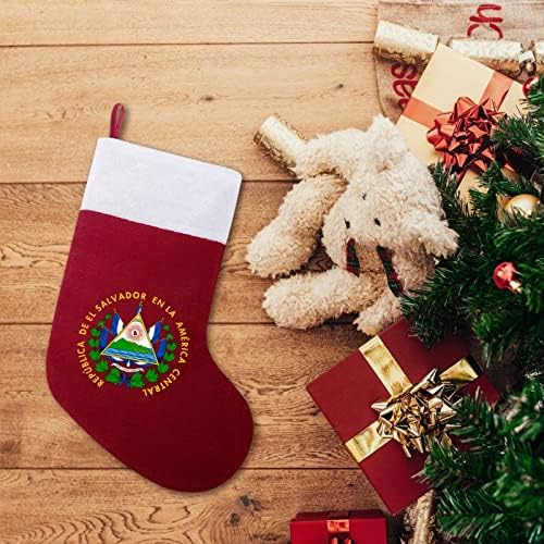 Гербове на Салвадор Персонализирани Коледни Чорапи Домашна Коледна Елха Висящи Украса за Камината