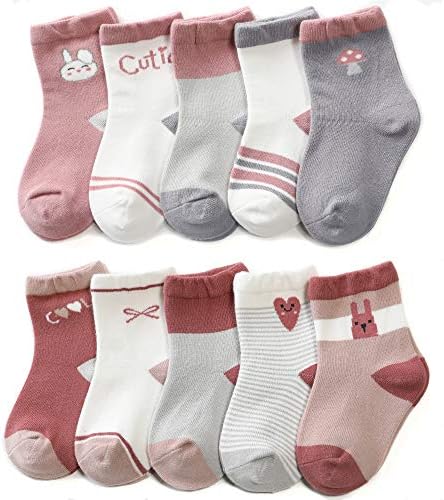 Чорапи за деца Eimmabey За момчета и момичета, 10 X Детски Памучни Чорапи, Сладки Чорапи за Бебета