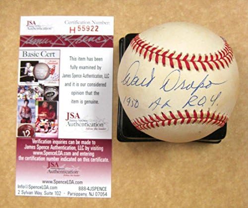 Уолт Дропо Ред Сокс 1950 А. Л. Рой е Подписал Официален бейзбол A. l. с автограф W / jsa - Бейзболни топки с автографи