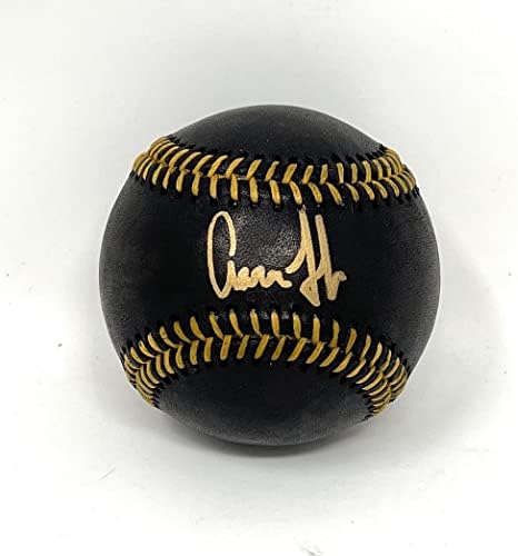 Аарон Джадж на Ню Йорк Янкис е Подписал Официален Бейзбол с Автограф Черно Рядко MLB Бейзбол, Сертифициран JSA