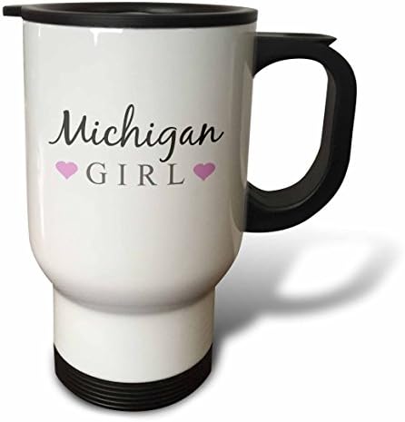 3 Чаша за пътуване Michigan Момиче Home State Pride USA Съединените американски Щати от Неръждаема стомана, 14 грама,
