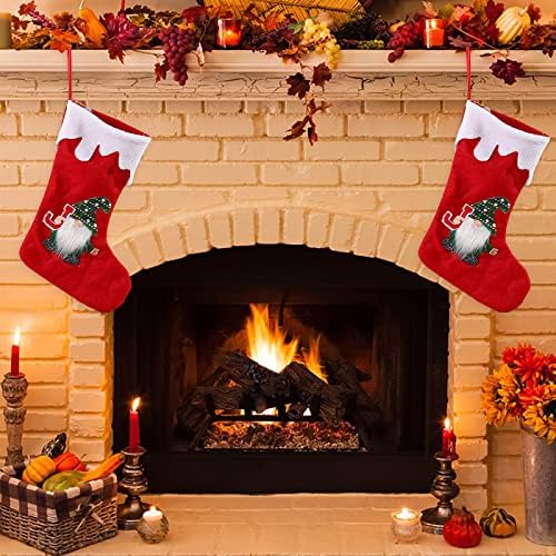 Коледни Чорапи, Мини-Чорапи Дядо Коледа С Подарък Пакет С Бонбони, Декорация За Коледната Елха Гигантски Коледни Топки