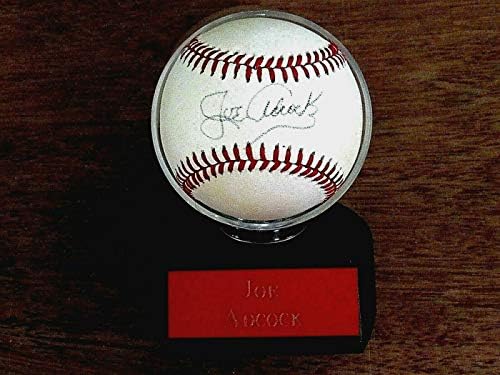 Джо Эдкок 1957 Wsc Braves Maya Angels Автографированный Ретро Бейзбол Onl Jsa Loa - Бейзболни Топки с Автографи