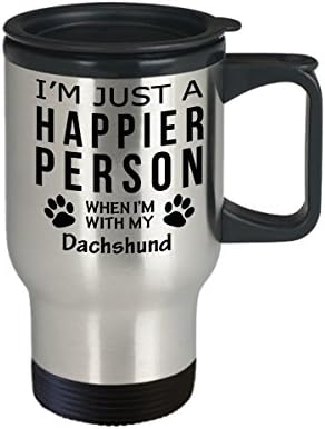 Кафеена Чаша За Любителите на кучета В Пътуване - Щастлив Човек С Такса -Подаръци За спасението на Собствениците на Домашни Любимци