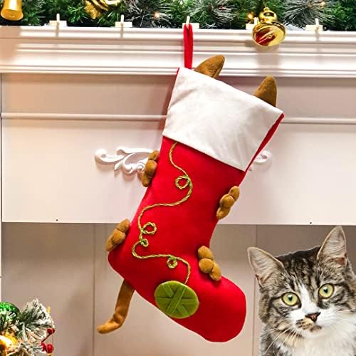 Сладък Котка Коледен Отглеждане на Коте 3D Титуляр за Домашни Любимци Украшение Подарък Пакети за Домашни Любимци Вечерни
