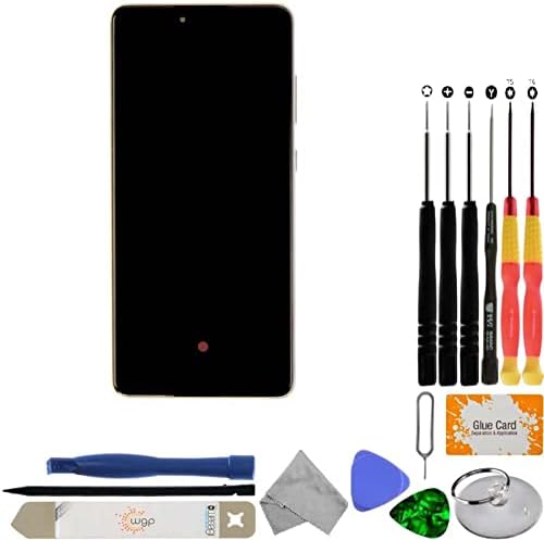 OLED дисплей, Дигитайзер и рамка при събирането за Samsung Galaxy A72 (вторичен пазар) (черен) с набор от инструменти