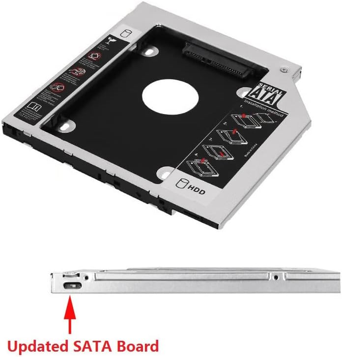 2-ри Твърд диск SATA HDD SSD Оптично отделение Caddy Frame Tray за HP Pavilion 15-p247sa 15-p204na 17-f050sm
