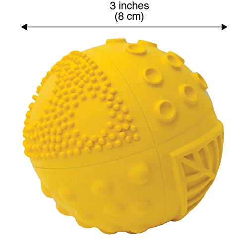 Докосване на топка от чист естествен каучук CaaOcho (3 инча) Със слънчева ДУПКА, допринася за докосване на развитие, ярки цветове, идеален батут, не съдържа BPA, PVC, докосва