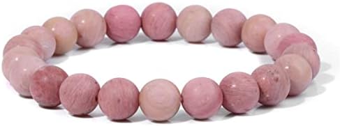 8 Мм Розови Кристални Мъниста Гривна Червени Агата Родонит Естествен Камък Ластични Гривни за Жени, Стреч Гривни, Бижута,