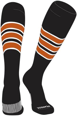 Чорапи за бейзбол, софтбол, футбол в ивицата КРУША СОКС OTC (C) Черен, Бял, Texas Оранжево