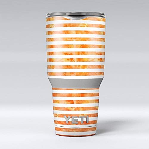 Дизайн Скиньте Оранжевия Акварельную повърхност с хоризонтални ивици - Набор от винил опаковки със стикер на кожата,