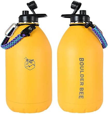 Boulder Bee | Изолирани бутилка за вода с 128 грама с дръжка | Термос от неръждаема стомана за приготвяне на топли и