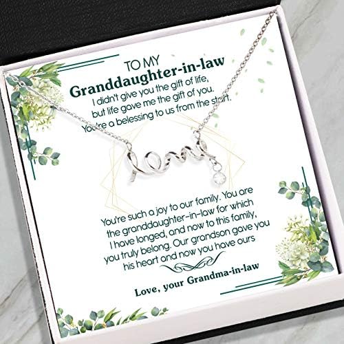 Бижута ръчна изработка Подаръци внучка Висулка-Колие с надпис Love -Моята внучка на баба - Декорация за него -най-Добрите