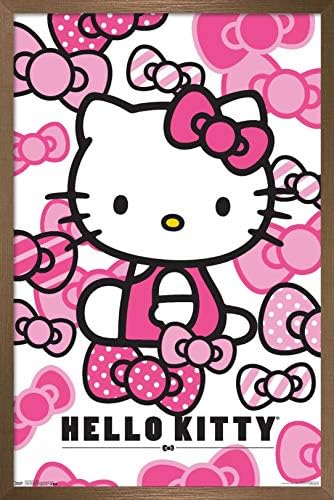 Плакат на стената Trends International Hello Kitty - Лъкове, 22.375x 34, Версия в бронзова рамка