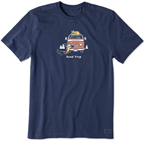 Мъжки Реколта тениска с изображението на мелница Life is Good, Пътна пътуване