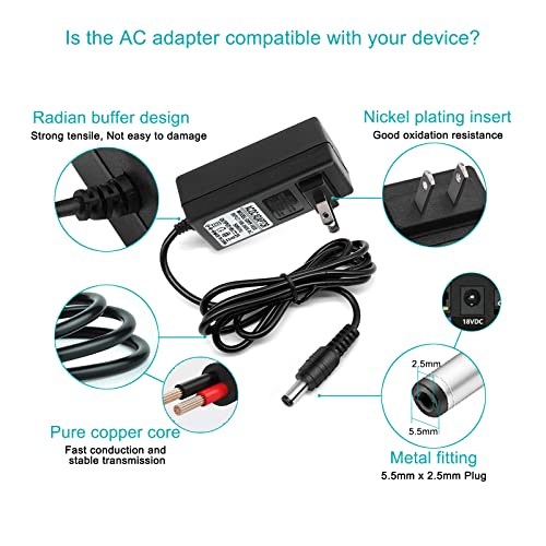 Зарядно устройство с адаптер 18v dc Съвместим с Altec Lansing Rockbox XL IMW999, Bluetooth-говорителя Altec Lansing IMW889,