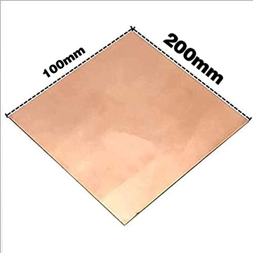 Плоча от фолио от медна ламарина LUCKNIGHT 0,8x100x200 мм, вырезанная от медна ламарина (3 броя), Латунная табела (размер: