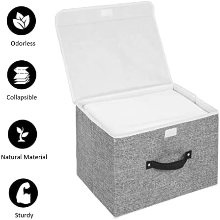 кутии за съхранение mee'живот с капаци, 2 опаковки, Организаторите в гардероба и Контейнери за съхранение на багаж, Сгъваеми