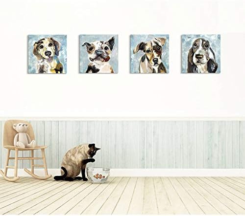 Харди Галерия Домашен любимец Платно Картина Кученце Произведение на изкуството: Абстрактна Живопис Кучета Печат върху