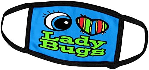 3dRose Bright Eye Сърце I Love ladybugs - Обложки за лице (fc_106235_2)