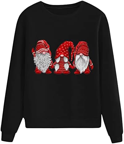 Свитшоты за жени, Пуловер с Коледните Принтом, Блуза с дълги ръкави, Ежедневни Дамски Горнища и блузи с качулка