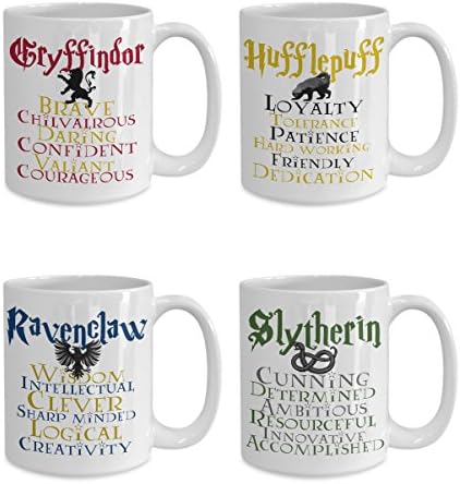 Хари Потър Слизерин Хаффлпафф Гриффиндор Равенкло стоки за дома, подарък керамични кафеена чаша за комплект от 4