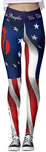Цвят на САЩ Американските Панталони За Джогинг, Пилатес Потребителски Гамаши за Йога Флаг Патриотични Дамски Панталони За Йога С Руното Облицовка
