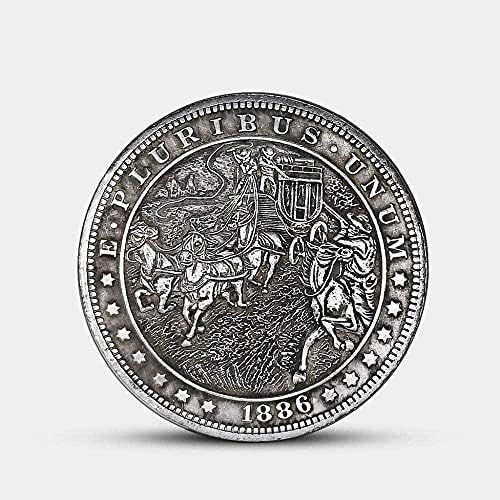 Западен Каубой Гуаньшань Фейду Блуждающая Монета 1886 Герой на Възпоменателна Монета на Кон Антични Сребро Копие Долара