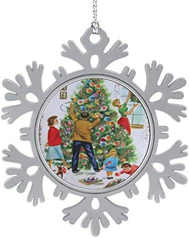 Метален Орнамент Реколта Ретро Семейно Коледно Дърво Празник Коледа 2020 Къща за Коледно Декорация за Коледната Елха