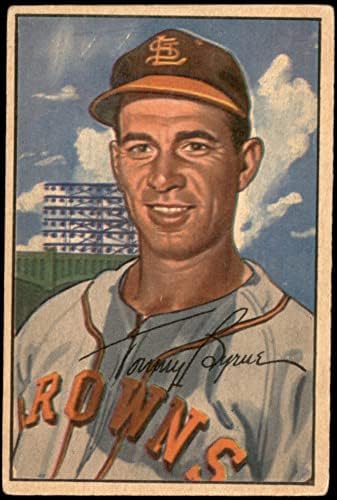 1952 Боуман Обикновена бейзболна картичка 61 Томи Бърн от Сейнт Луис, Кафяви Клас Добър
