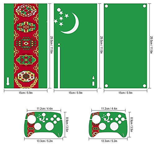 Знаме на Туркменистан Скинове за конзолата Xbox серия X И контролер Vinyl Стикер на кожата, Стикер-Калъф За опаковане