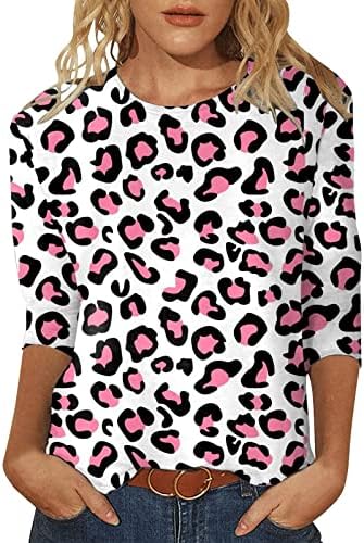 Модерен Ризи на Свети Валентин, Дамски Туника С Леопардовым Принтом във формата на Сърце, Тениски, Модерен Пуловер с