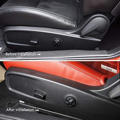 Тампон Капаци Бутони за Регулиране на седалката Jstotrim От Въглеродни Влакна За Dodge Challenger 2011-2021