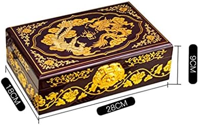 MMLLZEL Ретро Ковчег за бижута Китайска Дървена Кутия, За Съхранение на Съкровища Прахозащитен Бижута Обеци, Пръстен, Колие Скоростна Сватбени подаръци (Цвят: B)