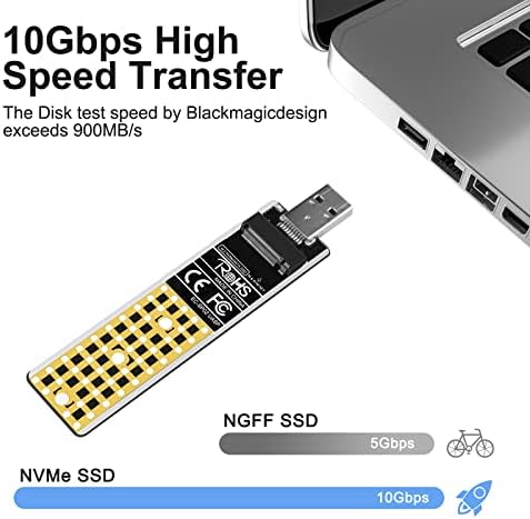 Адаптер ANYOYO NVME-USB адаптер M. 2-USB 3.1, преобразувател на 10 gbps, Четец, който е Съвместим с твердотельными флашки