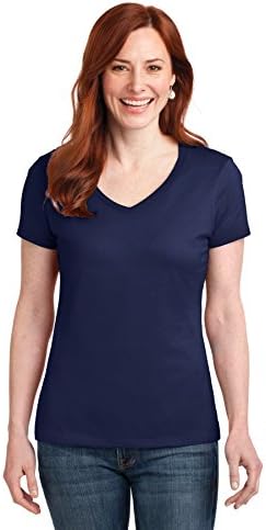 Женска тениска Hanes Nano-T с V-Образно деколте, тъмно синьо, размера на XXX-Large