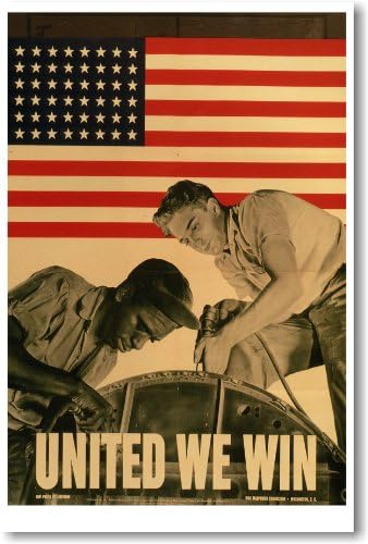 Обединени, Ние Печелим - Ретро Репринтный Плакат от Втората световна война