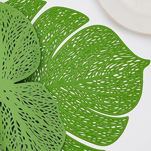 Кърпички със Зелени листа, Комплект от 12 Винилови постелки за под, Кърпи с Тропически Листа, Полагане на Тапети, Кухненски