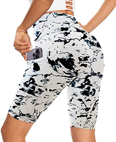 Байкерские къси панталони за Жени с Джобове - Велошорты с контрол на корема с Висока Талия за тренировки във фитнеса,