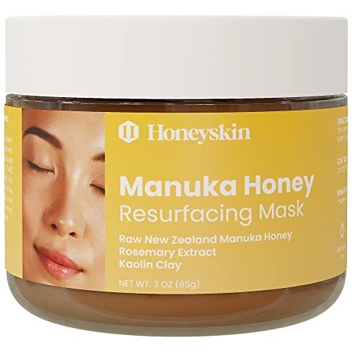 Маска за лице от бентонит глина Honeyskin с мед от Манука - Нежен Ексфолиращ крем за лице - Овлажняващ маска за Склонна