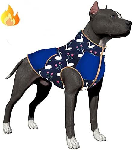 LovinPet Големи Пуловери за кучета Доберман: Топла Подобрена Фланелевая плат, Облекла за кучета Лебедово езеро, Дрехи за плуване Миднайт, Топъл Пуловер за кучета, Удобн