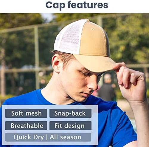 Мъжка шапка от солидна мрежа SHOHELL - Дишаща шапка среден профил възстановяване на предишното положение