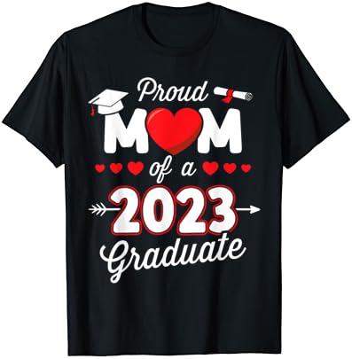 Тениска с надпис Proud mom of a class of 2023 graduate за бала
