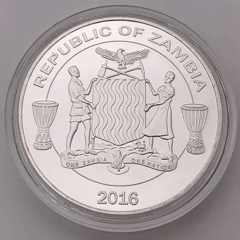 Африка Замбия Малави Възпоменателна Монета Бивол Сребърно Покритие Диво Животно Африкански Занаят Монета