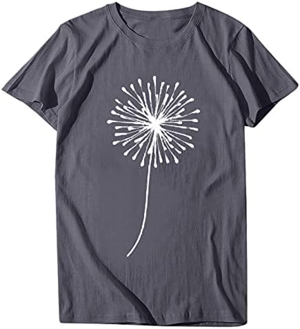 Тениска за Жени, Реколта Летни Тениски с Графичен Дизайн, Върхове с Кръгло Деколте Y2K, Тениски Оверсайз, Модни Свободна