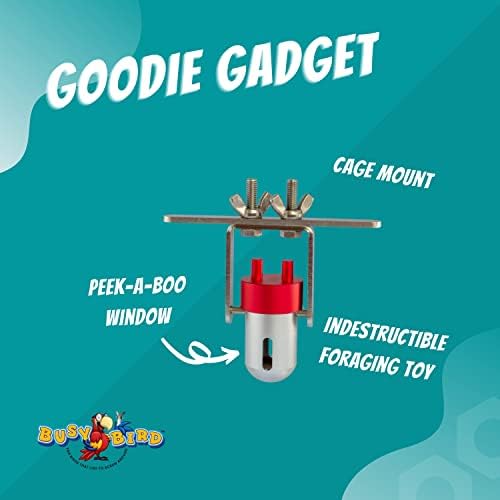Зает птица | Goodie Gadget Играчка за хранене на птици - се Върти на ос с прозорец за надзъртане - Метал, добра