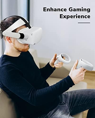 Комплект аксесоари LUMYSPACE VR е Съвместим с Аксесоари Quest 2 Защитен Калъф, Регулируема Лента на главата-Калъф за улавяне на контролера Силиконов калъф за лице, Калъф VR Sh