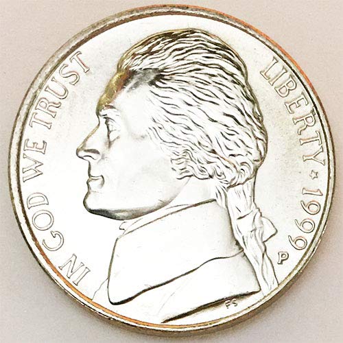 1999, P & D BU Jefferson Nickel Choice Комплект от 2 монети, Монетен двор на САЩ, без да се прибягва